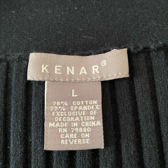Black Kenar sweater with attached belt size Large - Picture 3 of 7